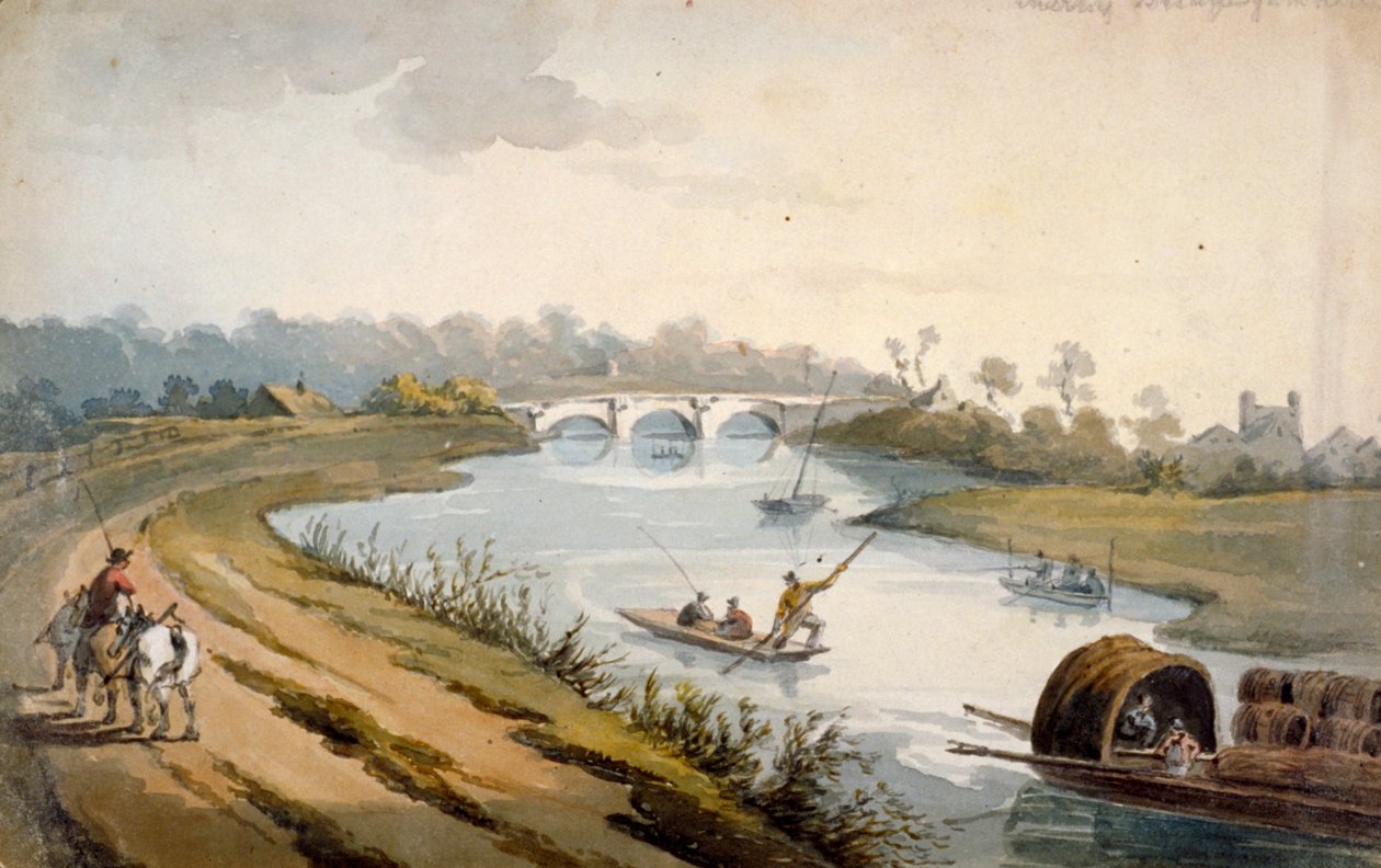 La Tamise près de Chertsey, Surrey, vers 1820 - George Shepheard