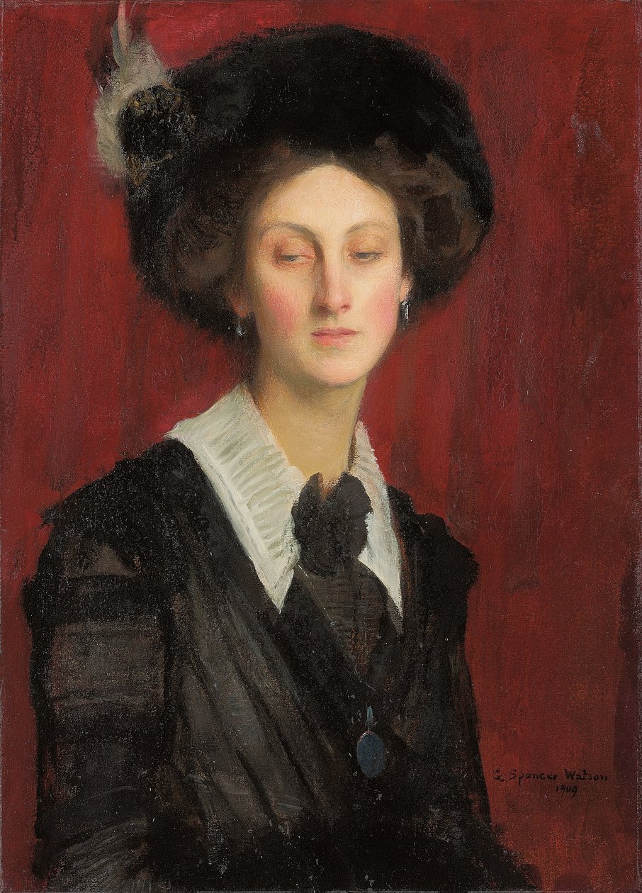 Hilda avec un chapeau noir - George Spencer Watson