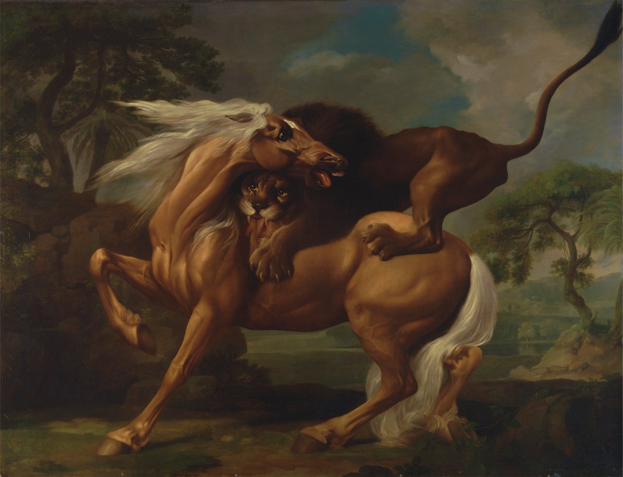 Un lion attaquant un cheval - George Stubbs