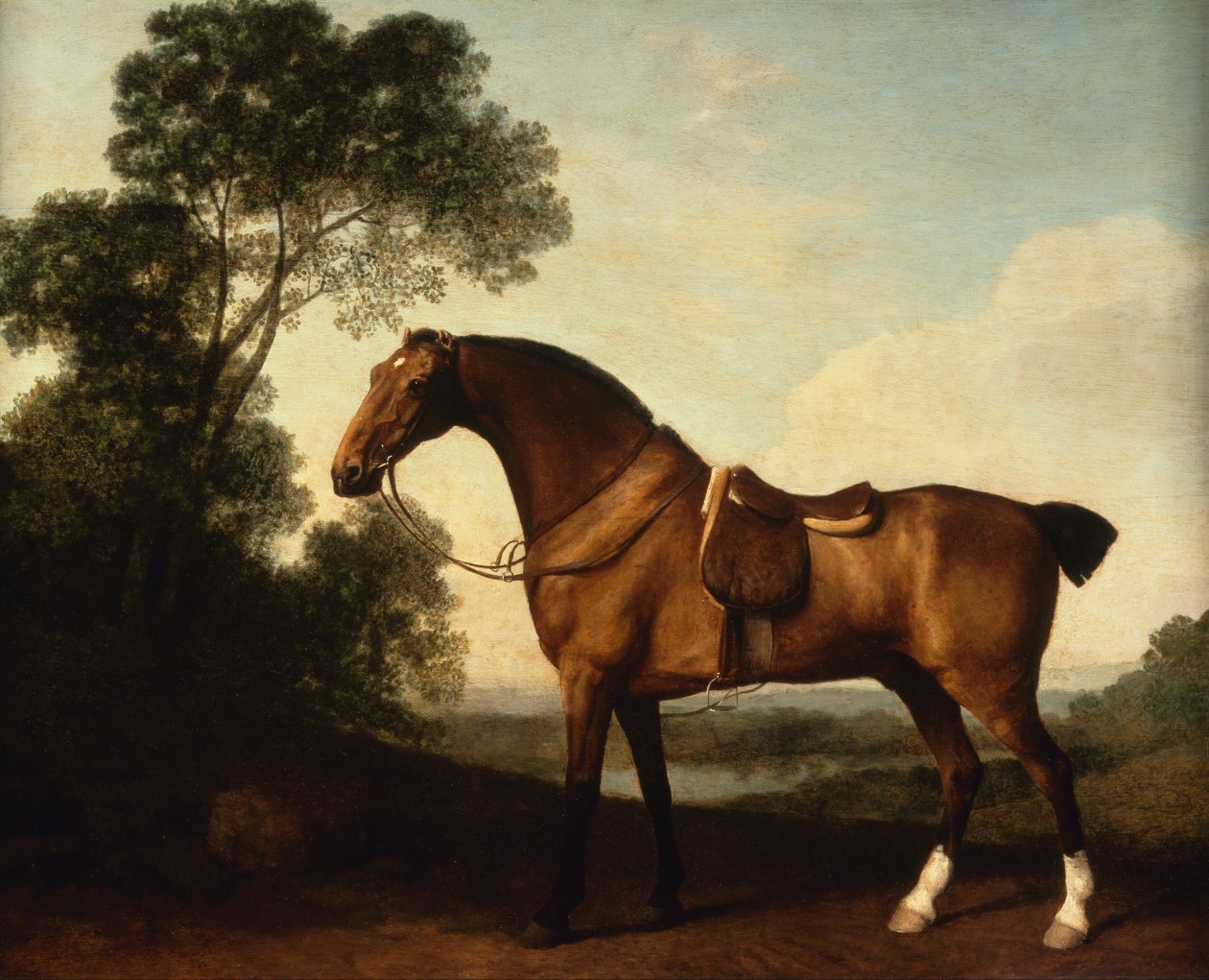Un chasseur de la baie en selle - George Stubbs