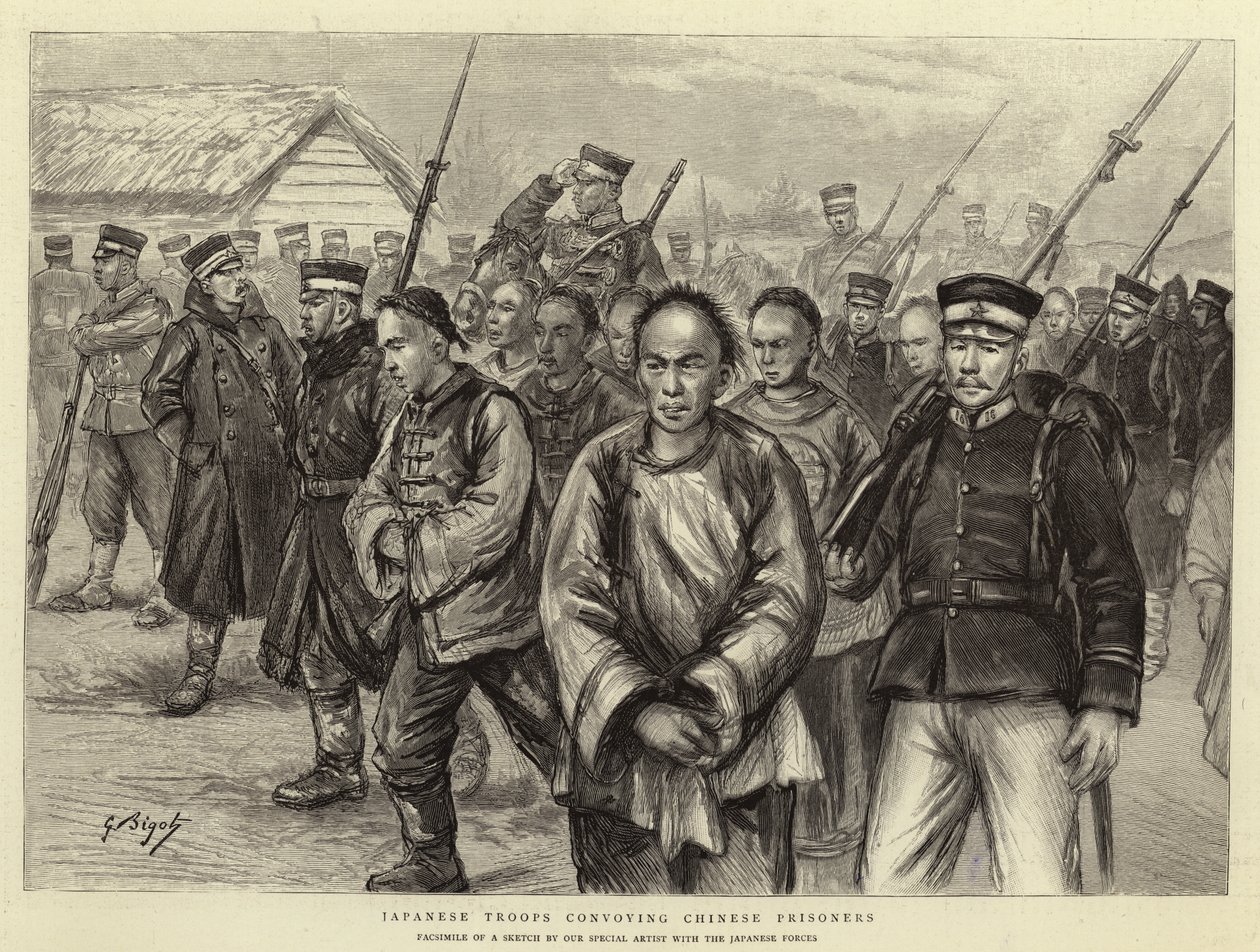 Troupes japonaises convoyant des prisonniers chinois - Georges Ferdinand Bigot