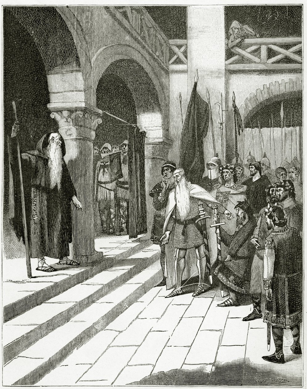 Les Burgraves, 19ème siècle (gravure en noir et blanc) - Georges Marie Rochegrosse