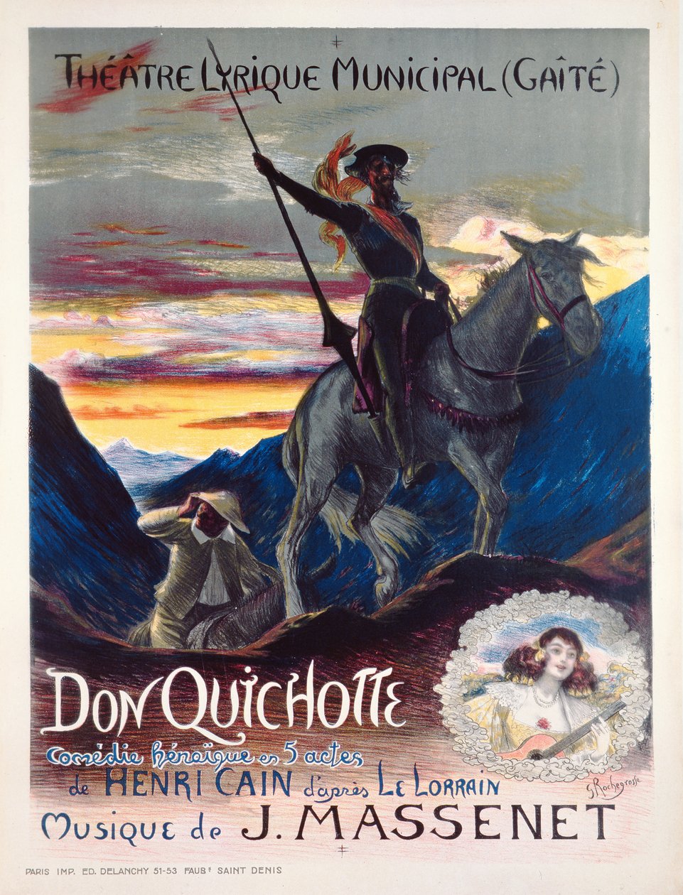 Affiche publicitaire pour la première production de l