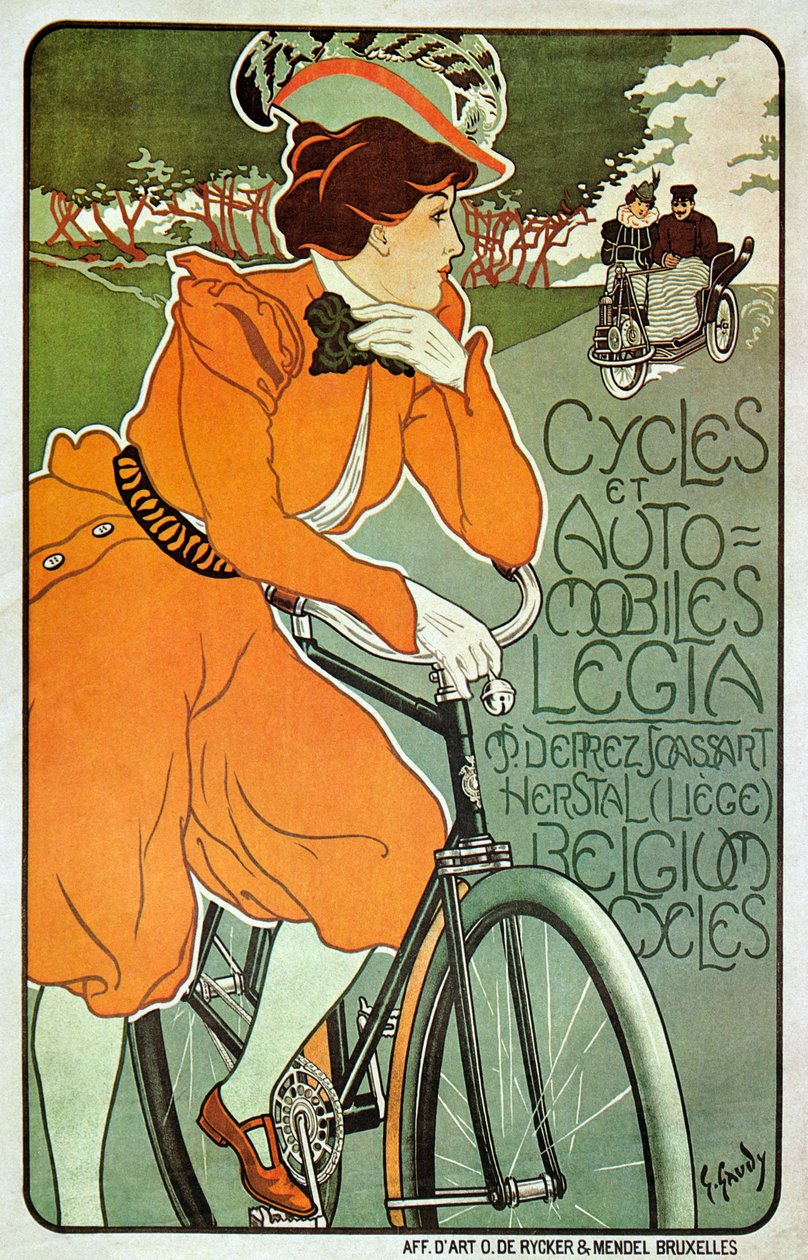 Affiche publicitaire pour les vélos Legia, Liège, Belgique - Georges Gaudy