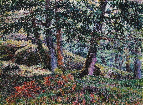 Chênes et buissons de myrtilles - Georges Lacombe