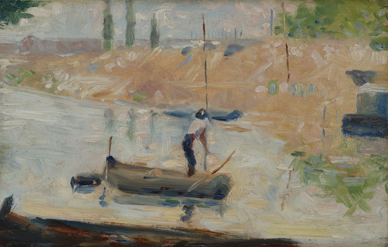 Homme dans un bateau, vers 1884 - Georges Pierre Seurat