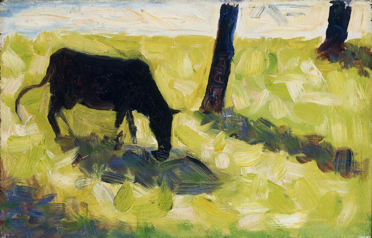 Vache noire dans un pré - Georges Seurat