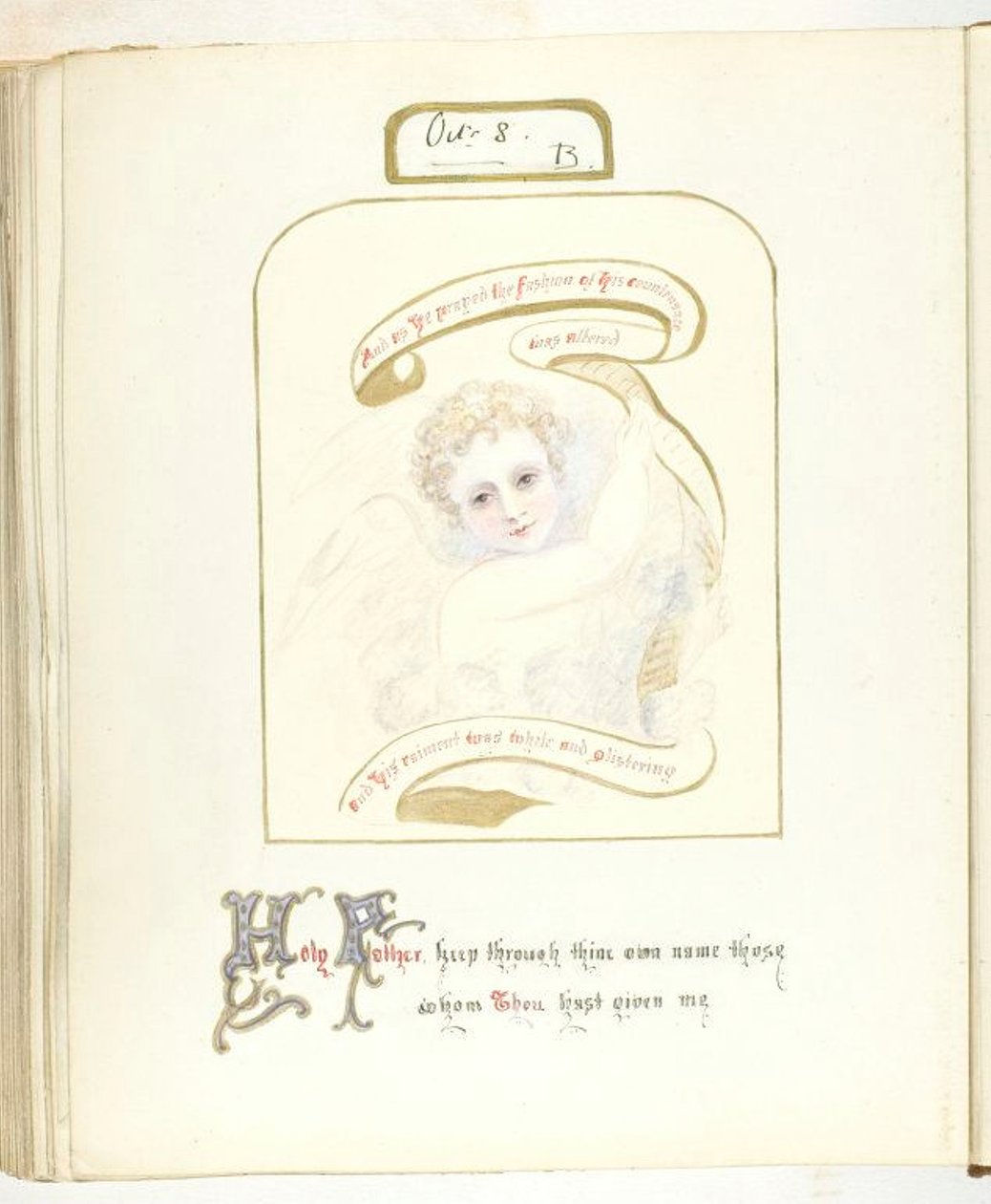 Sans titre [chérubin et texte religieux], 1855-68 - Georgina Cowper