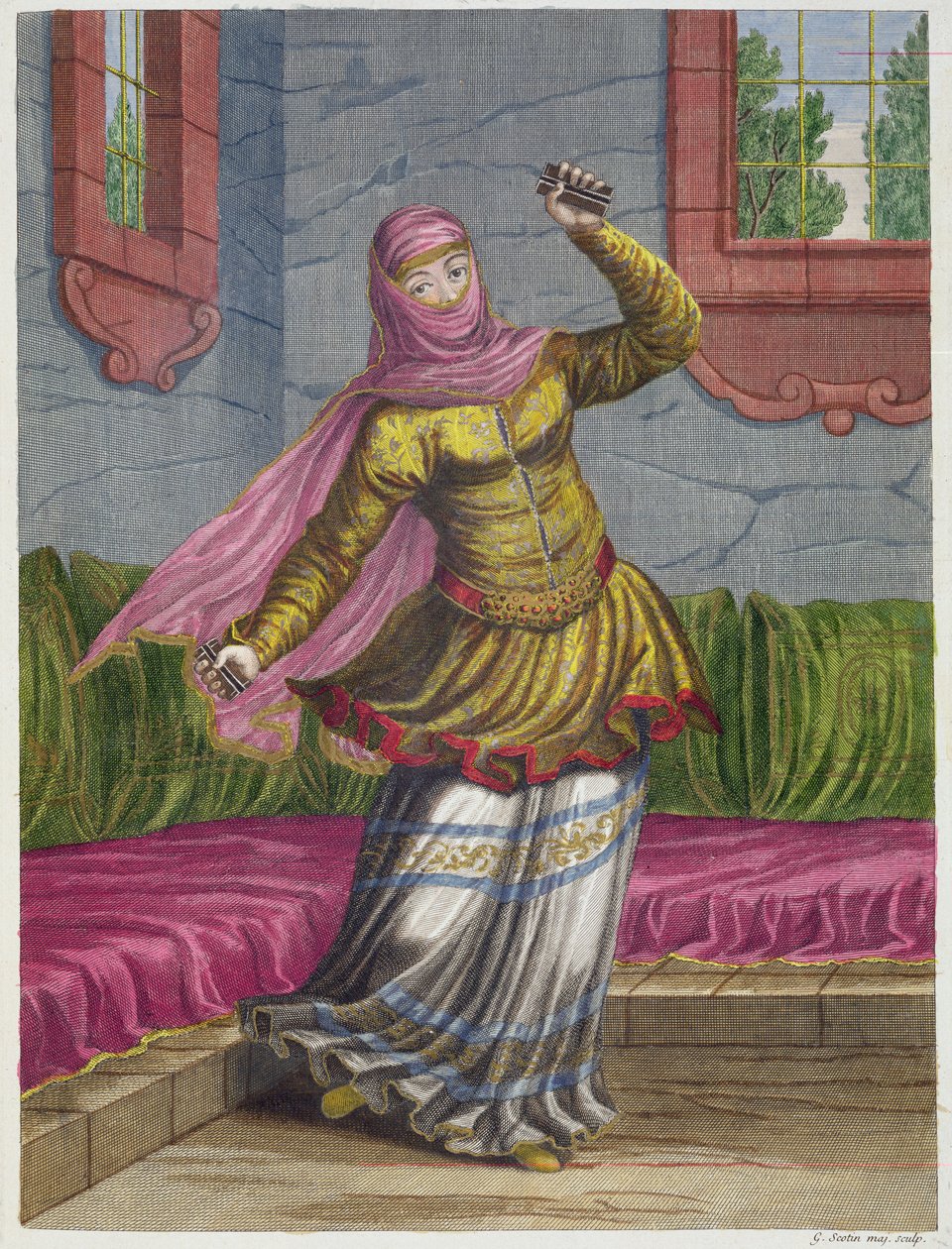 Tchinguis, ou danseuse turque, 18ème siècle - Gerard Jean Baptiste Scotin