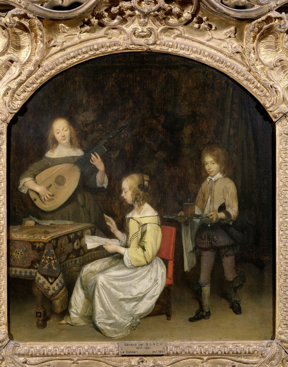 Le concert : chanteur et joueur de théorbe - Gerard ter Borch