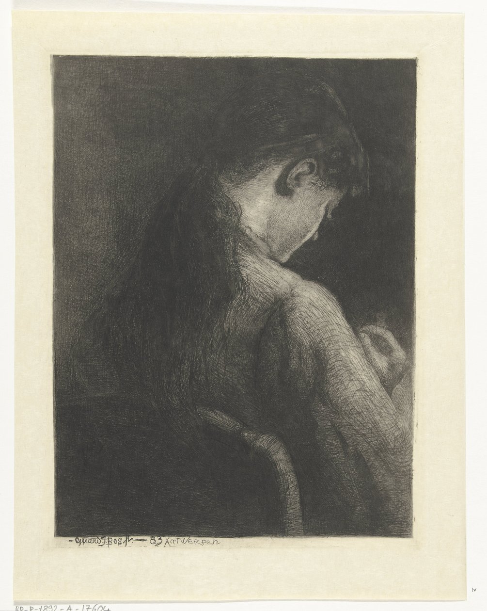Fille assise, vue de dos - Gerard Jan Bos