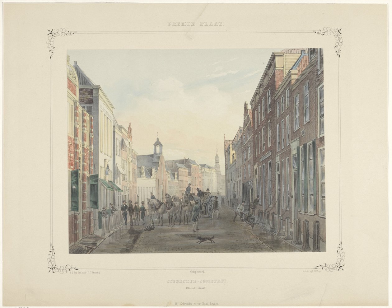 Société étudiante à la Breedestraat à Leiden - Gerardus Johannes Bos