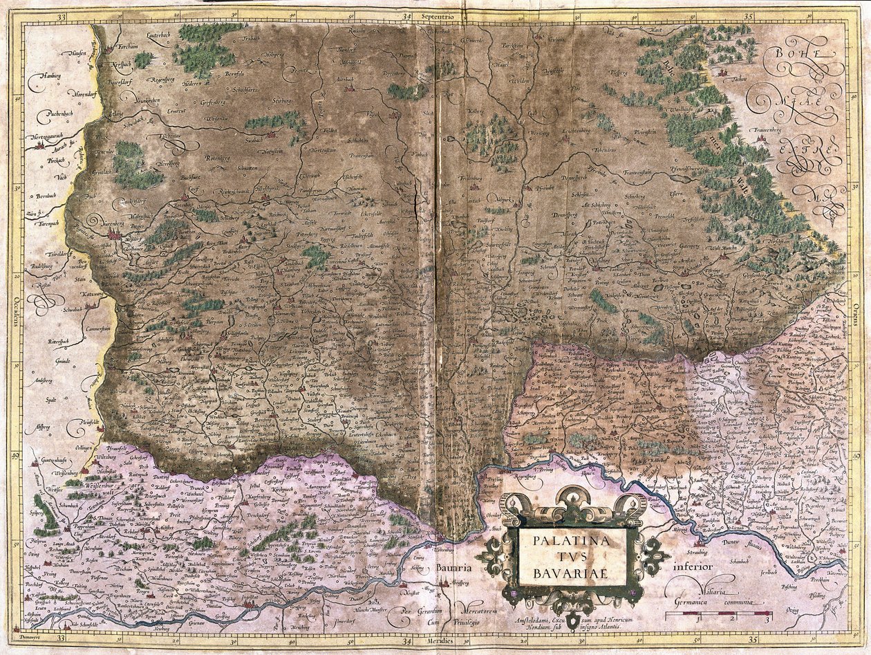 Bavière, Allemagne (gravure) - Gerardus Mercator
