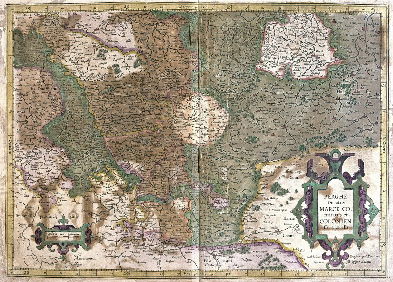 Cologne, Waldeck (Hesse), Allemagne (gravure) - Gerardus Mercator