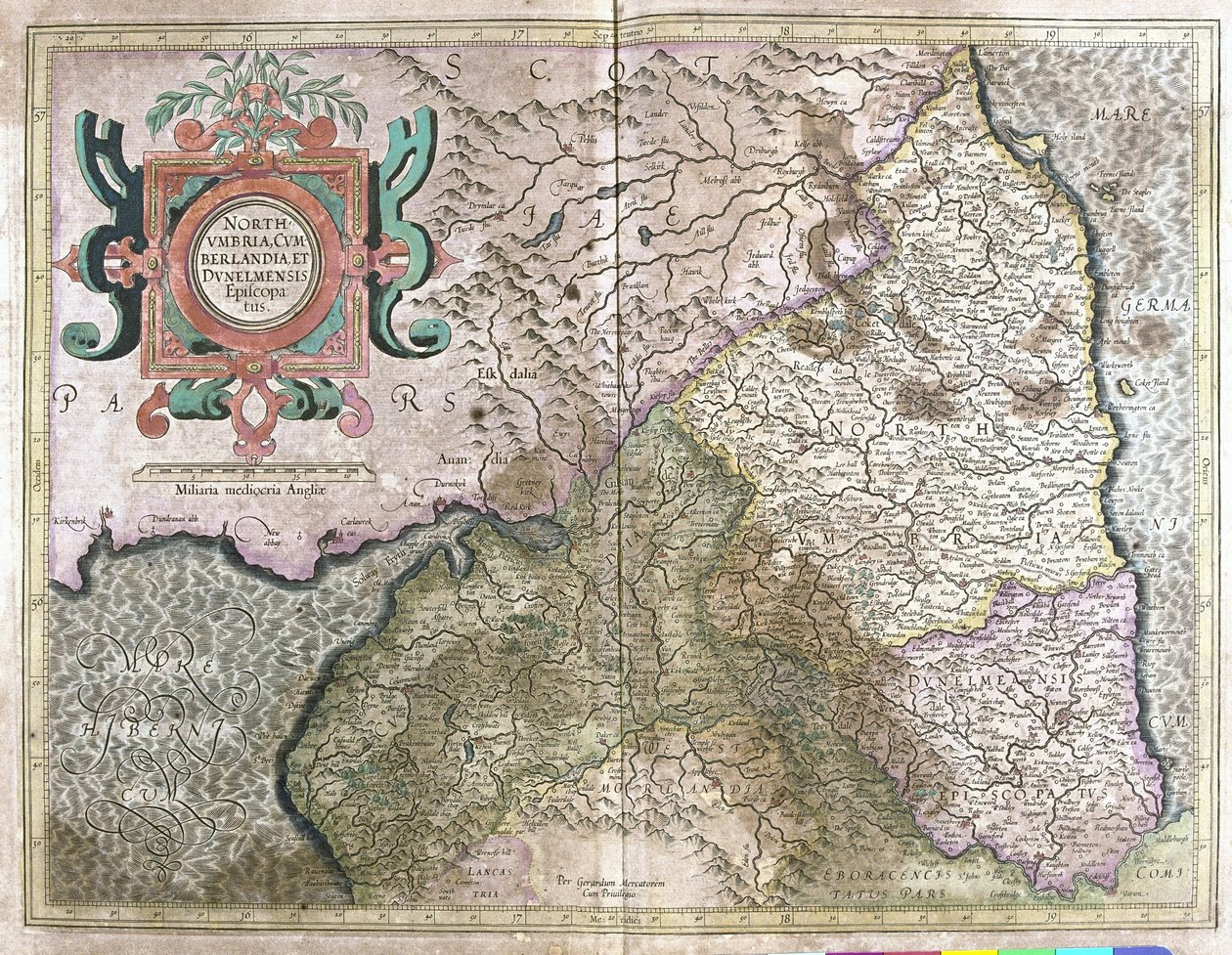 Angleterre et Écosse (gravure) - Gerardus Mercator