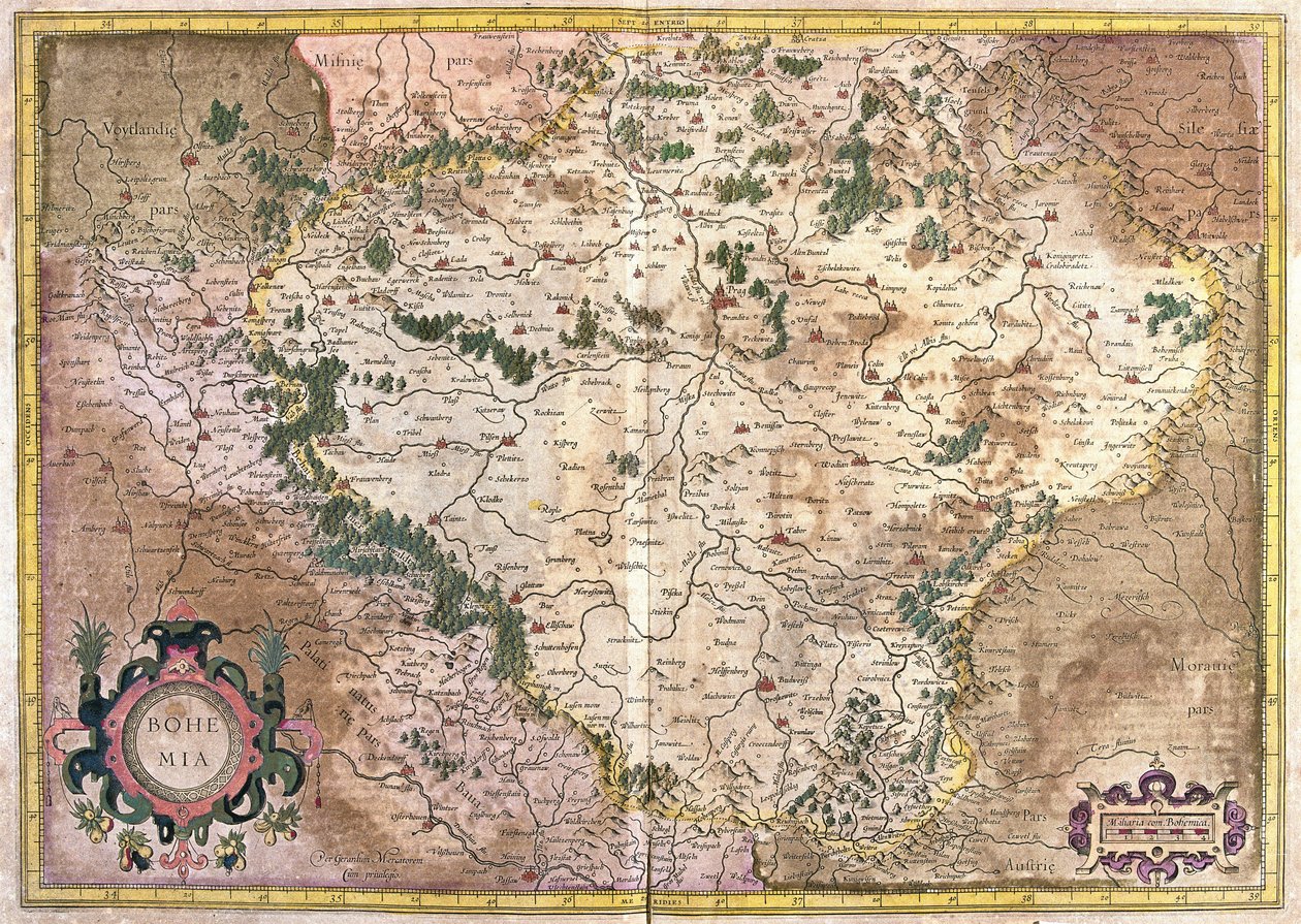 Prague, République tchèque (gravure) - Gerardus Mercator