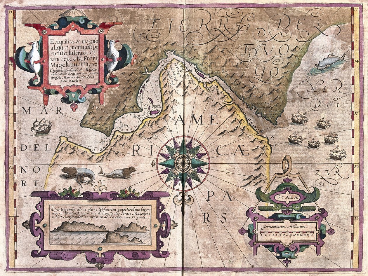 Détroit de Magellan (gravure) - Gerardus Mercator