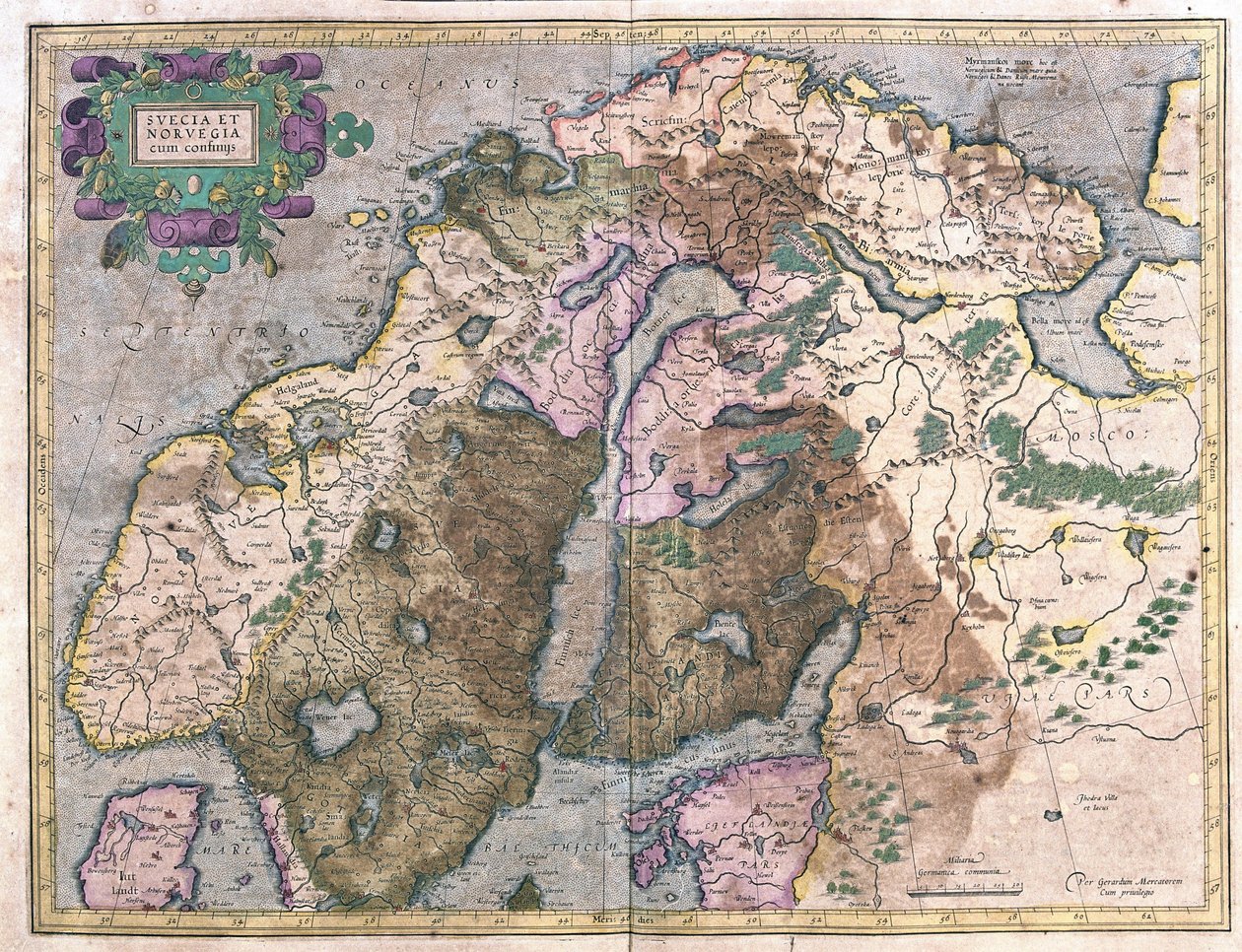 Suède et Norvège (gravure) - Gerardus Mercator