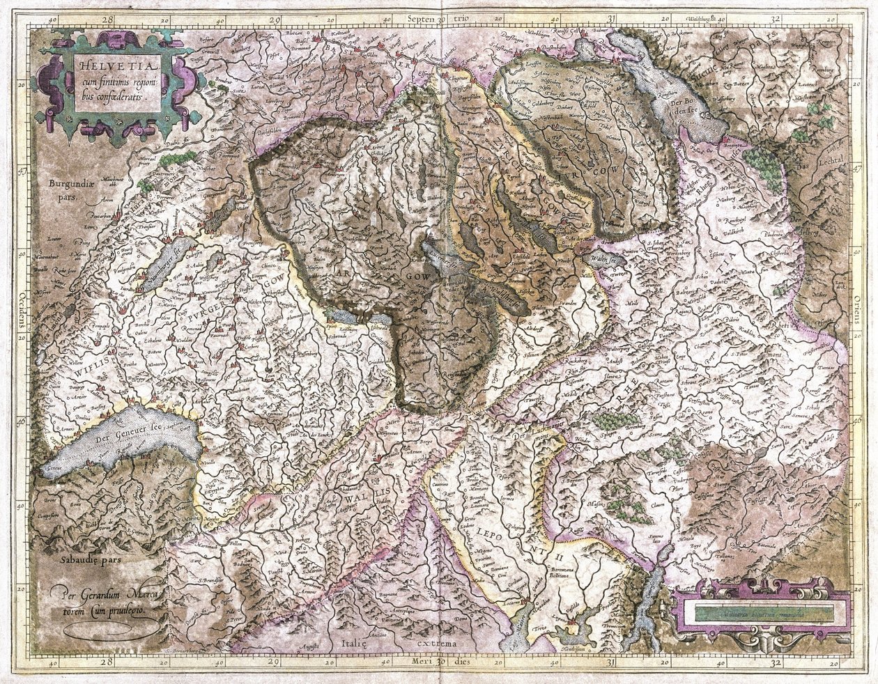 Suisse (gravure) - Gerardus Mercator