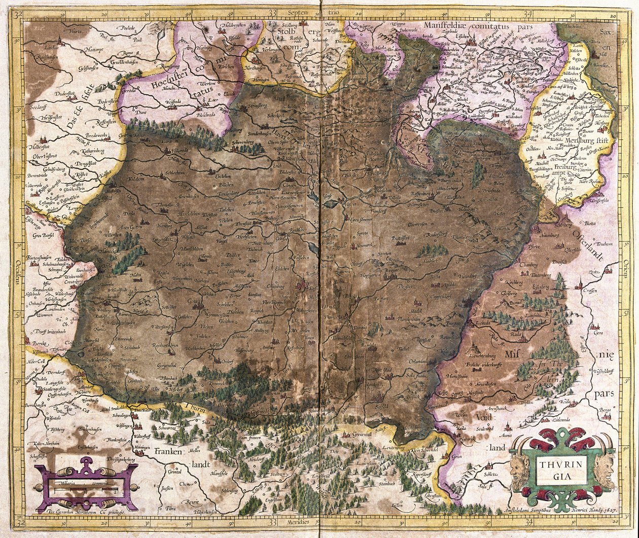 Thuringe, Allemagne (gravure) - Gerardus Mercator