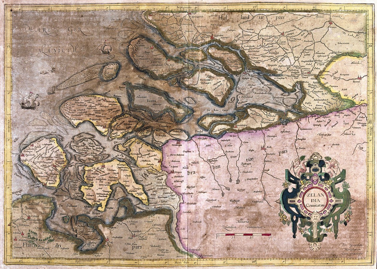 Zélande, Pays-Bas (gravure) - Gerardus Mercator