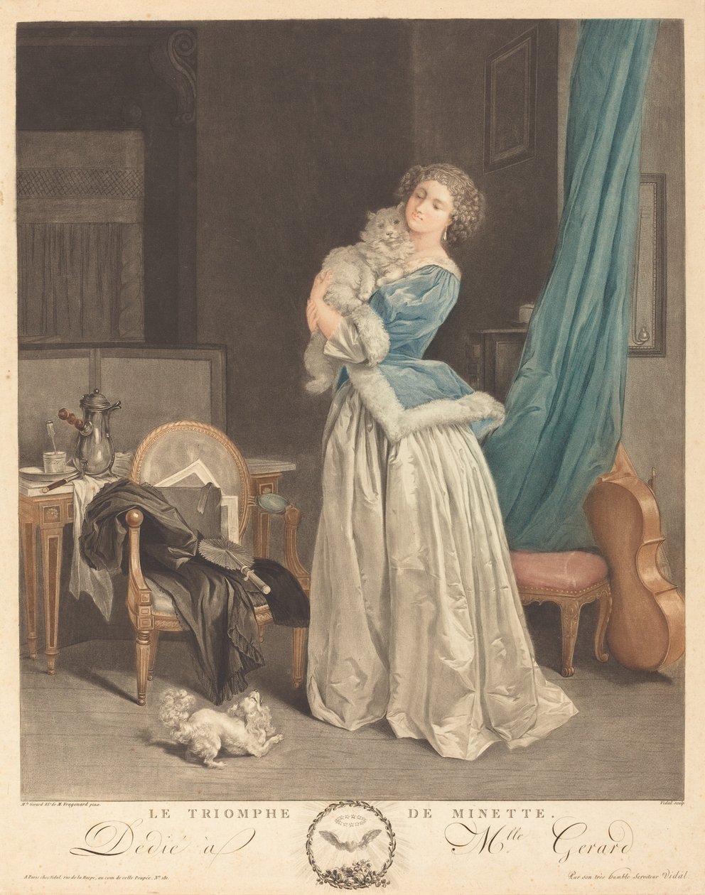 Le triomphe de Minette - Geraud Vidal after Marguerite Gérard