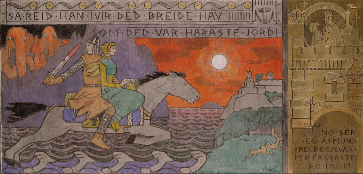 Åsmund et la princesse rentrant chez eux - Gerhard Munthe