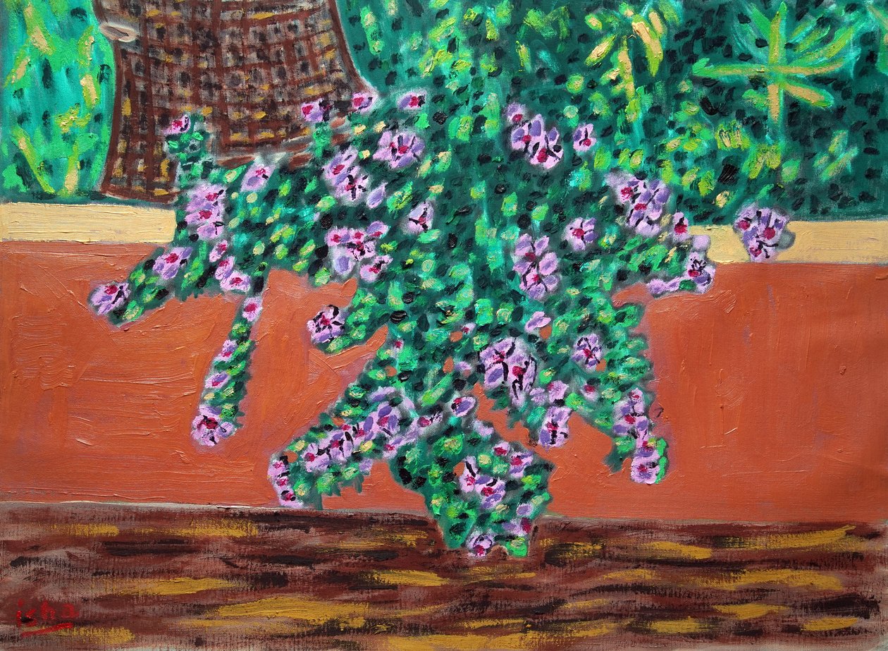 Rosy Periwinle, 2024 (huile sur toile) - Gerhardt Isringhaus