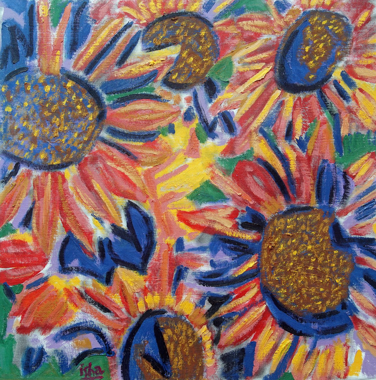 Tournesol chaud, 2024 (huile sur toile) - Gerhardt Isringhaus