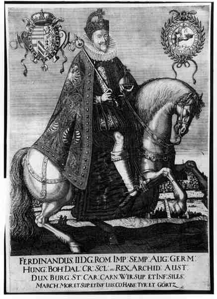 Portrait équestre de Ferdinand II (1578-1637), Saint Empereur romain - German School
