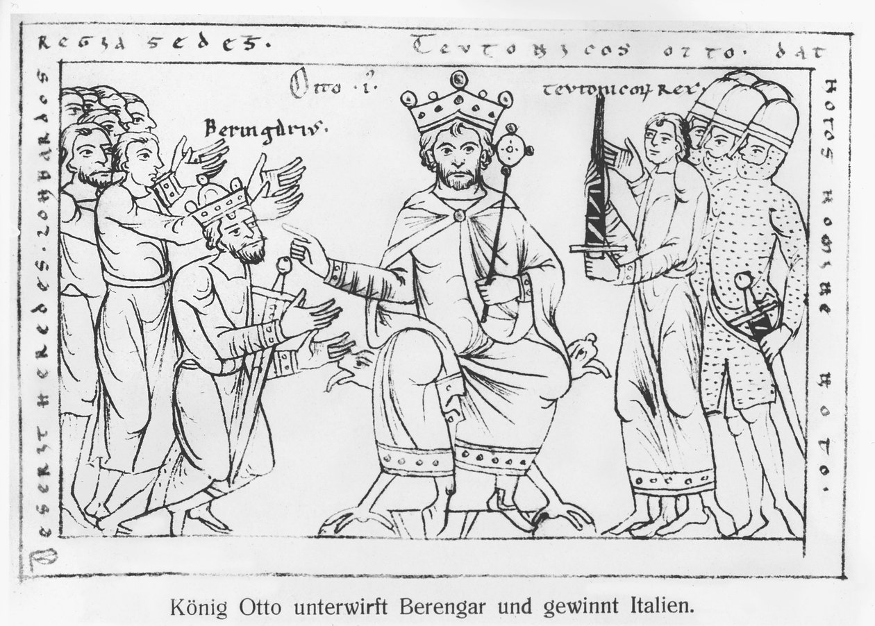 Otto I se soumettant à Bérenger II et le Triomphe de l