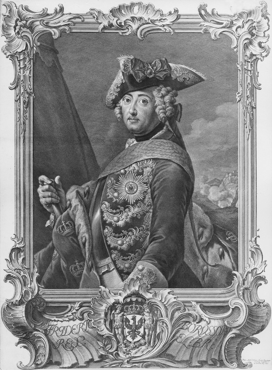 Portrait de Frédéric II, Le Grand (1712-86), gravé par Kilian, Phillip Andreas (1714-59) - German School