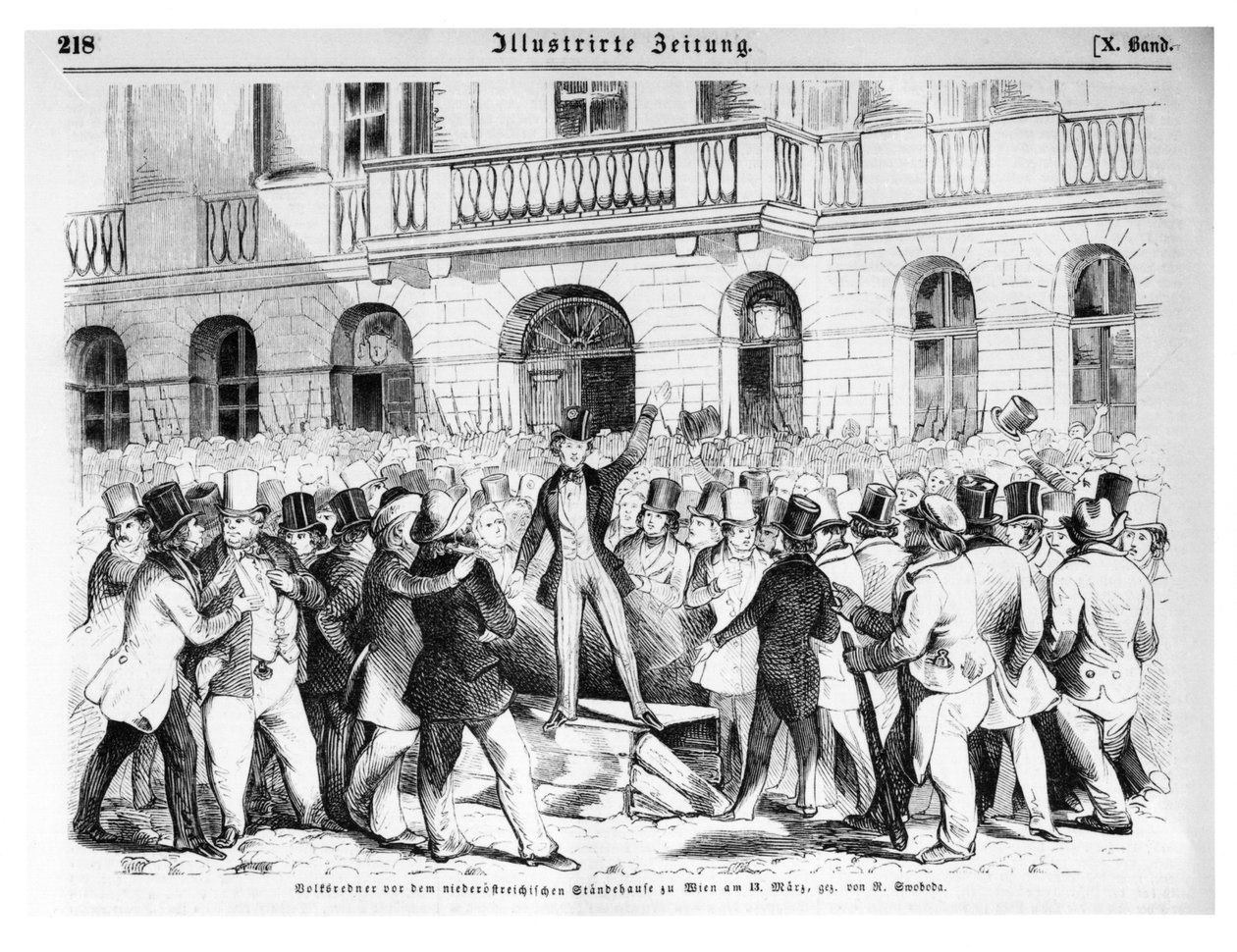 Révolte à Vienne le 30 mars 1848, illustration de 