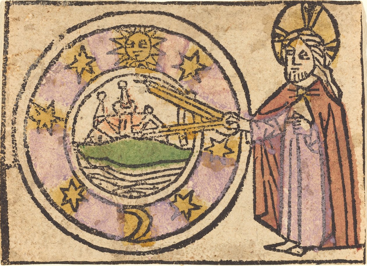 Le Christ mesurant le globe - German 15th Century