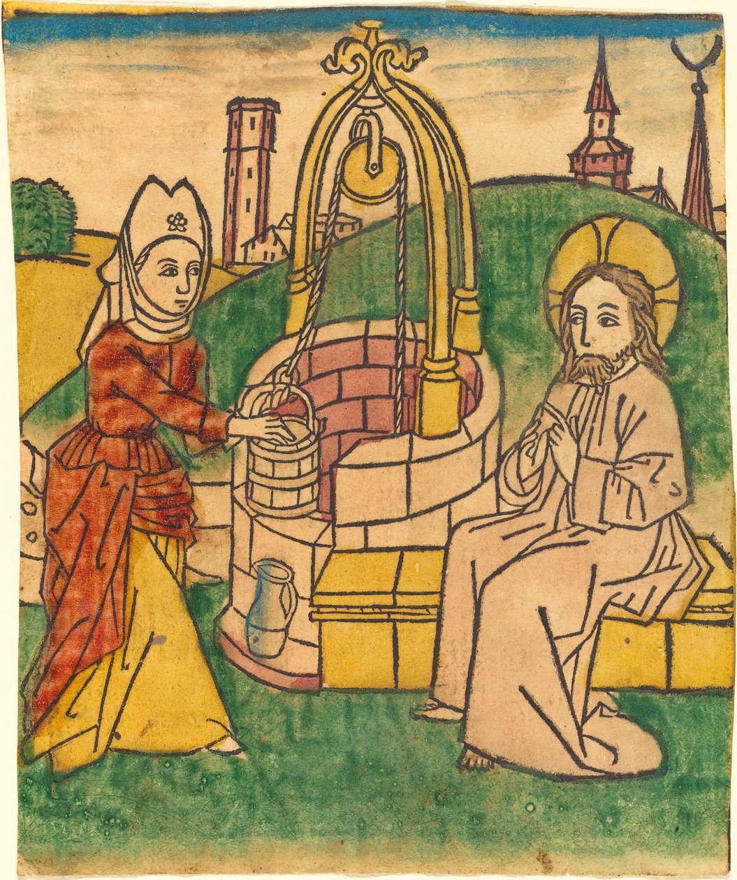 Christ et la femme de Samarie - German 15th Century