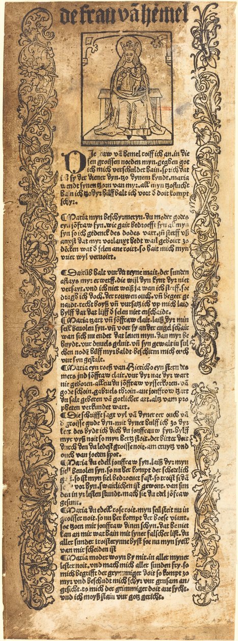 Chanson à la Madone - German 15th Century