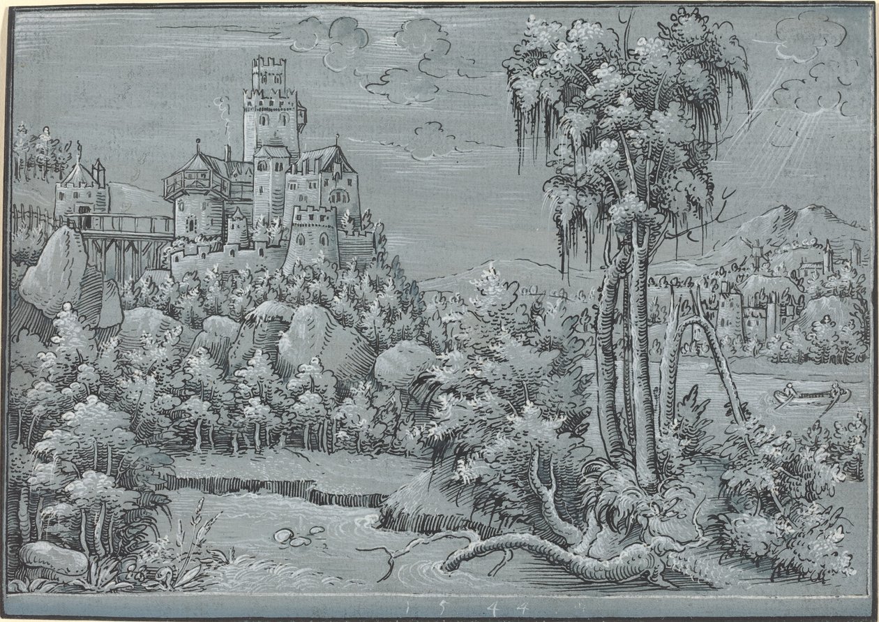 Paysage avec un château - German 16th Century