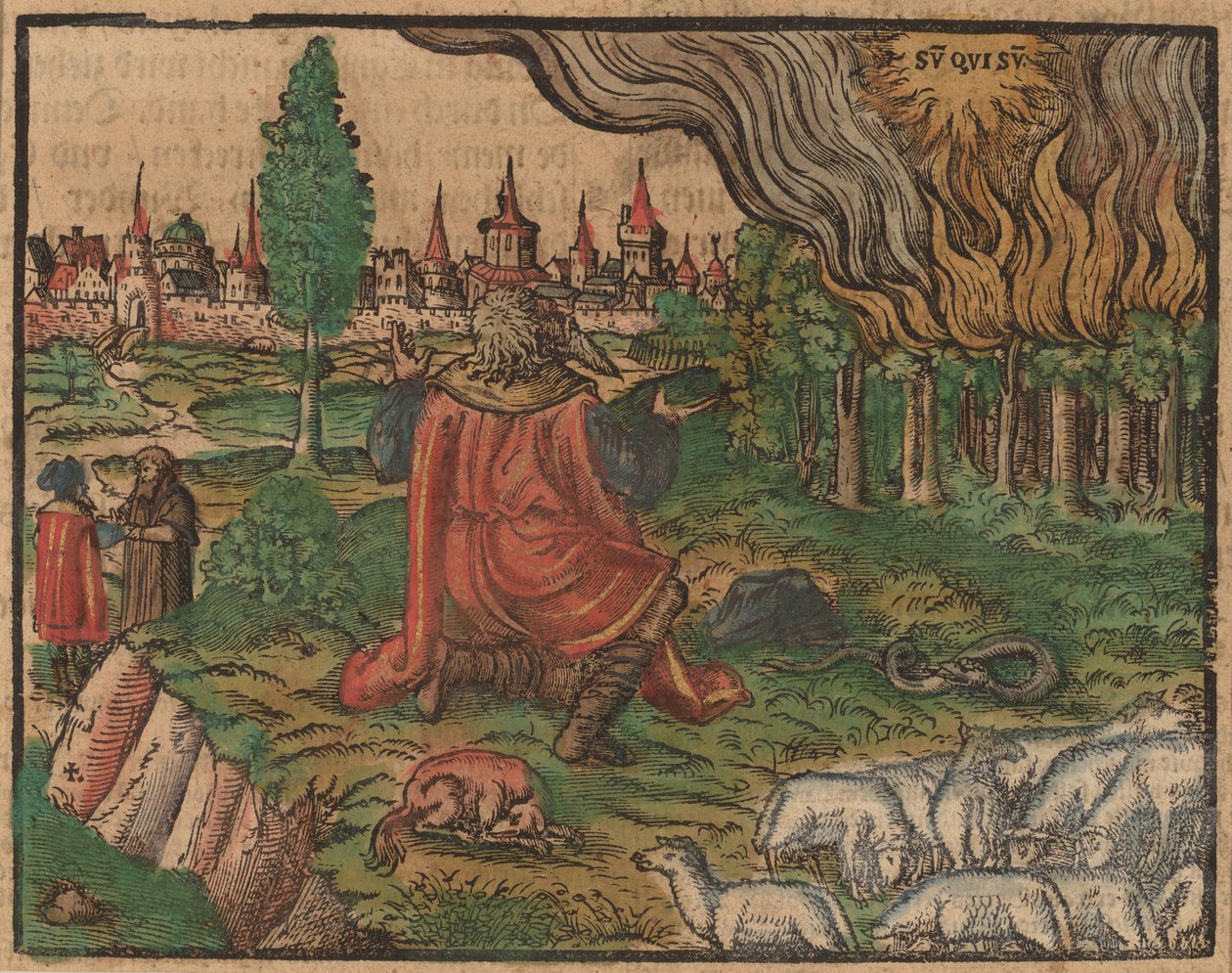 Moïse et le Buisson Ardent - German 16th Century