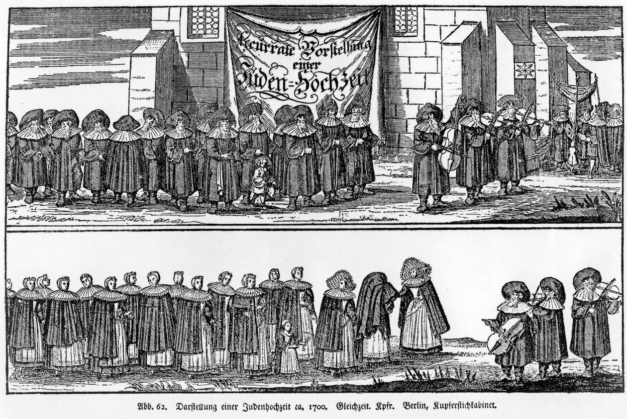 Procession de mariage juif vers 1700 - German School