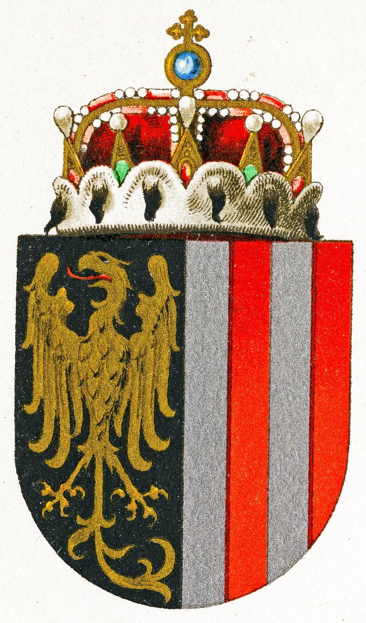 Armoiries de Haute-Autriche, vers 1898 - German School