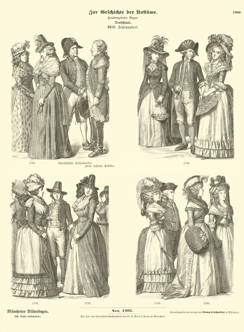 Costumes allemands, XVIIIe siècle - German School