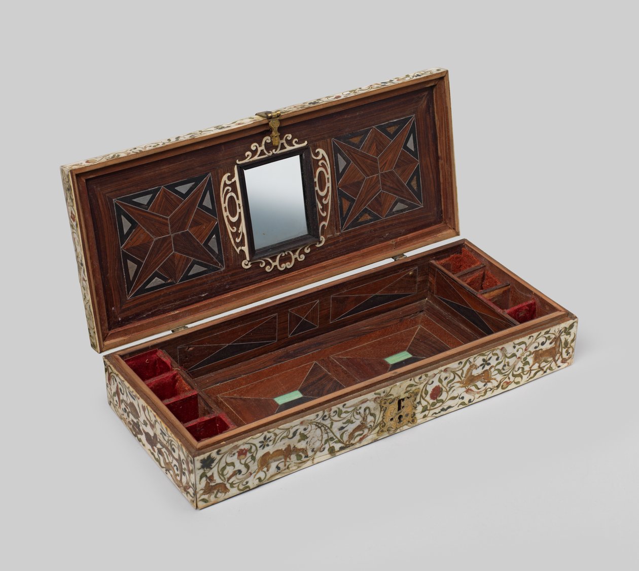 Coffret de mariage en ivoire peint, 1600-99 - German School