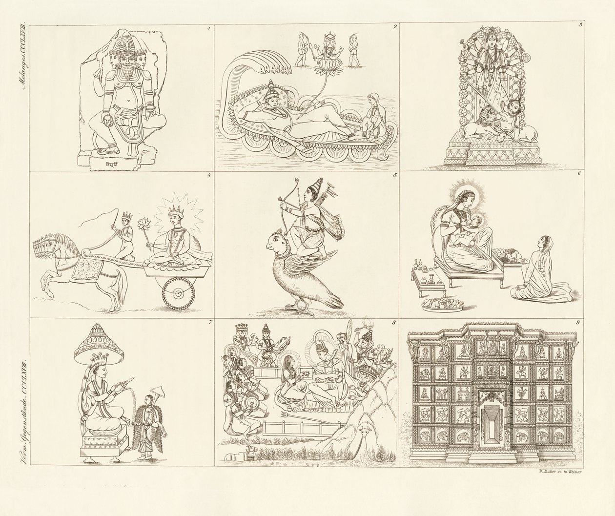 Quelques descriptions de la mythologie indienne - German School