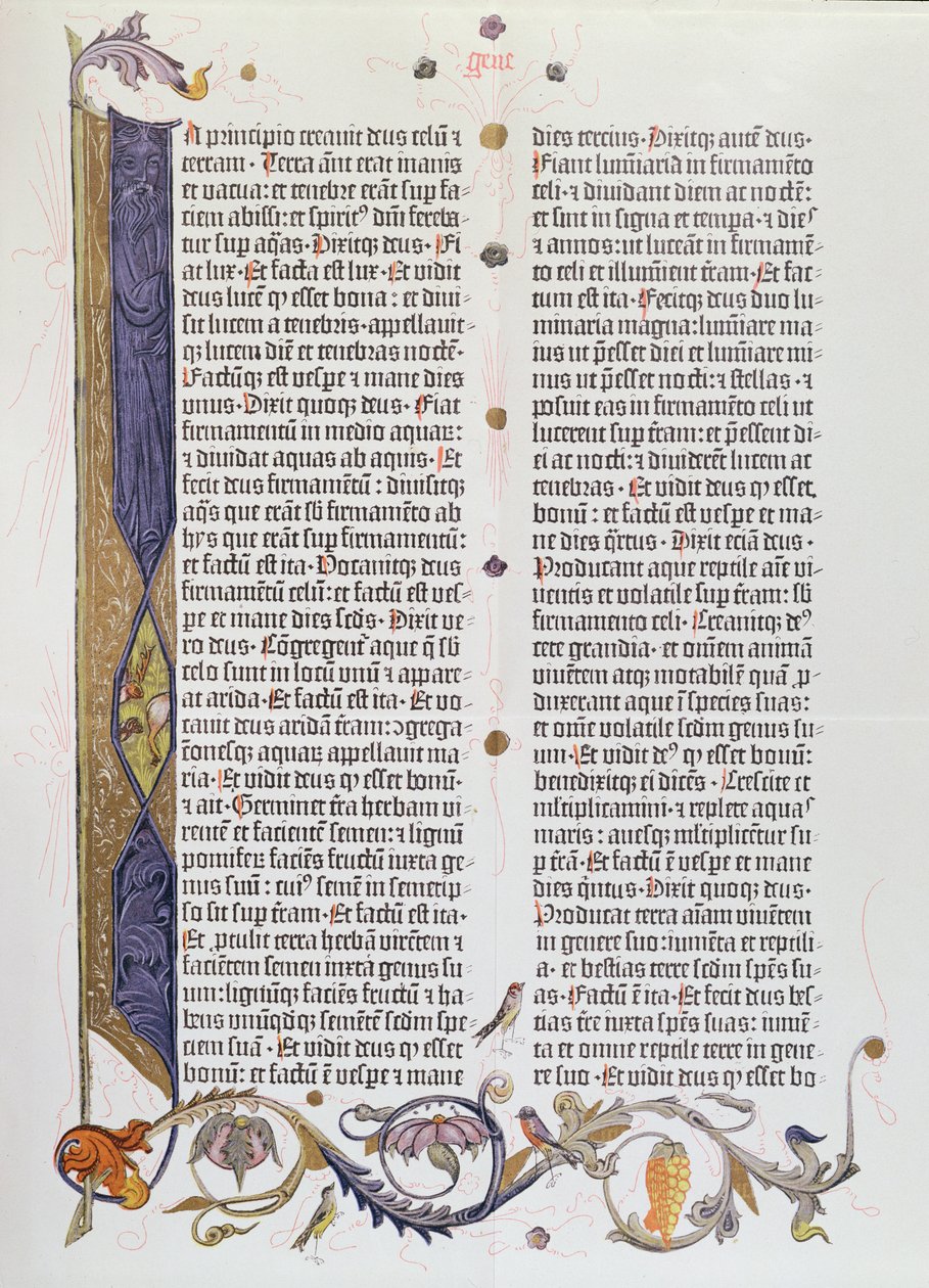 La Bible à 36 lignes, imprimée par Gutenberg (vélin) - German School