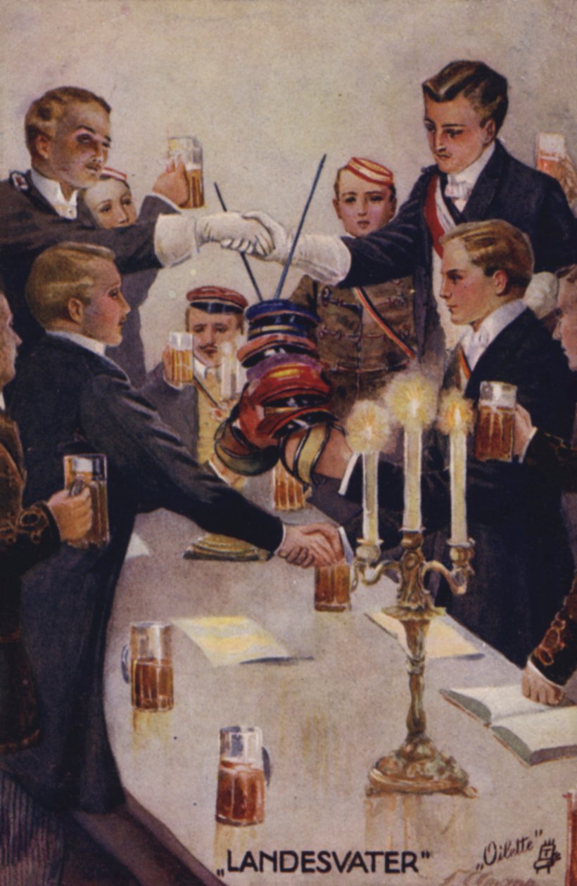 Toast à la patrie (lithographie couleur) - German School