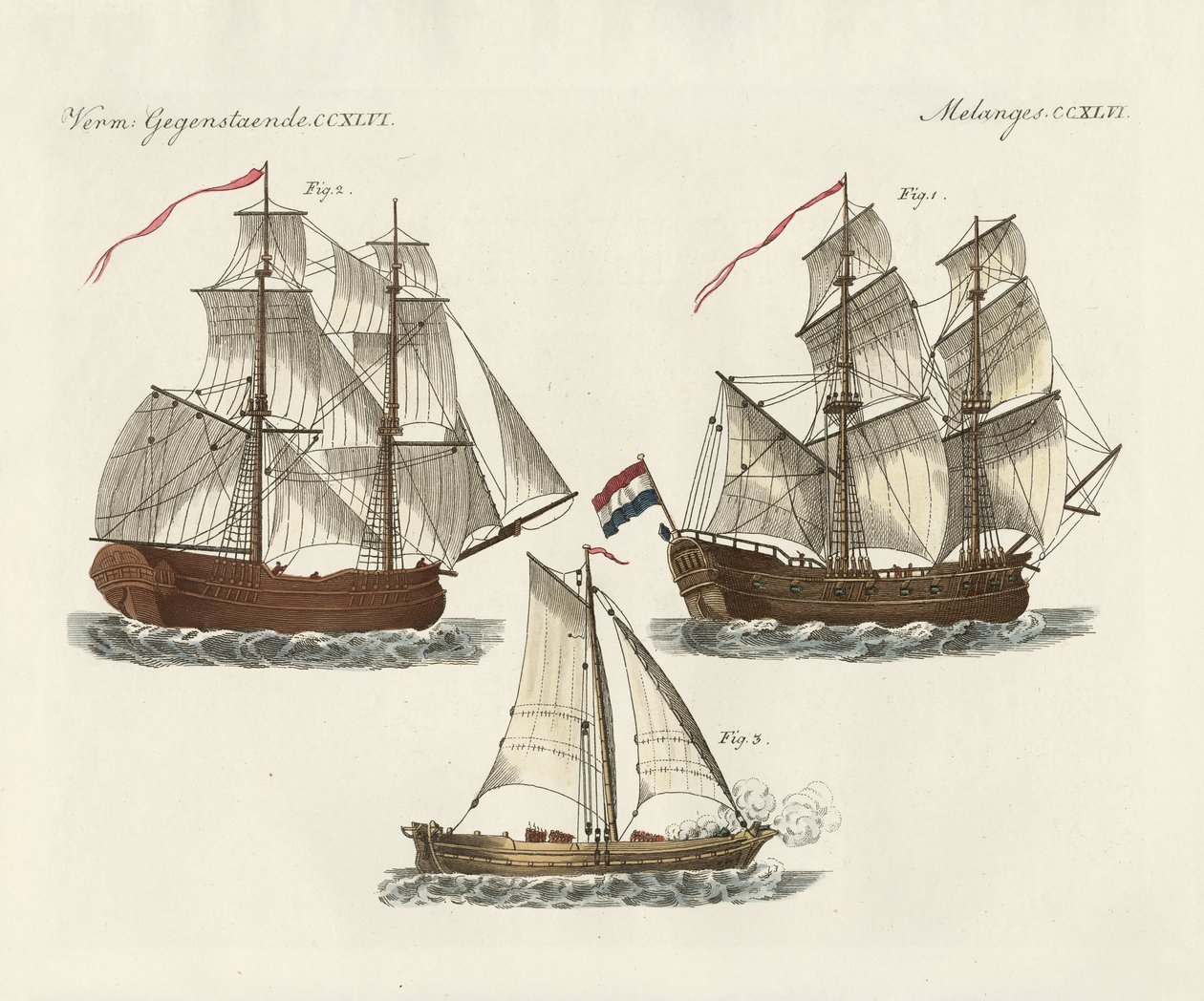 Navires de guerre de différents types - German School