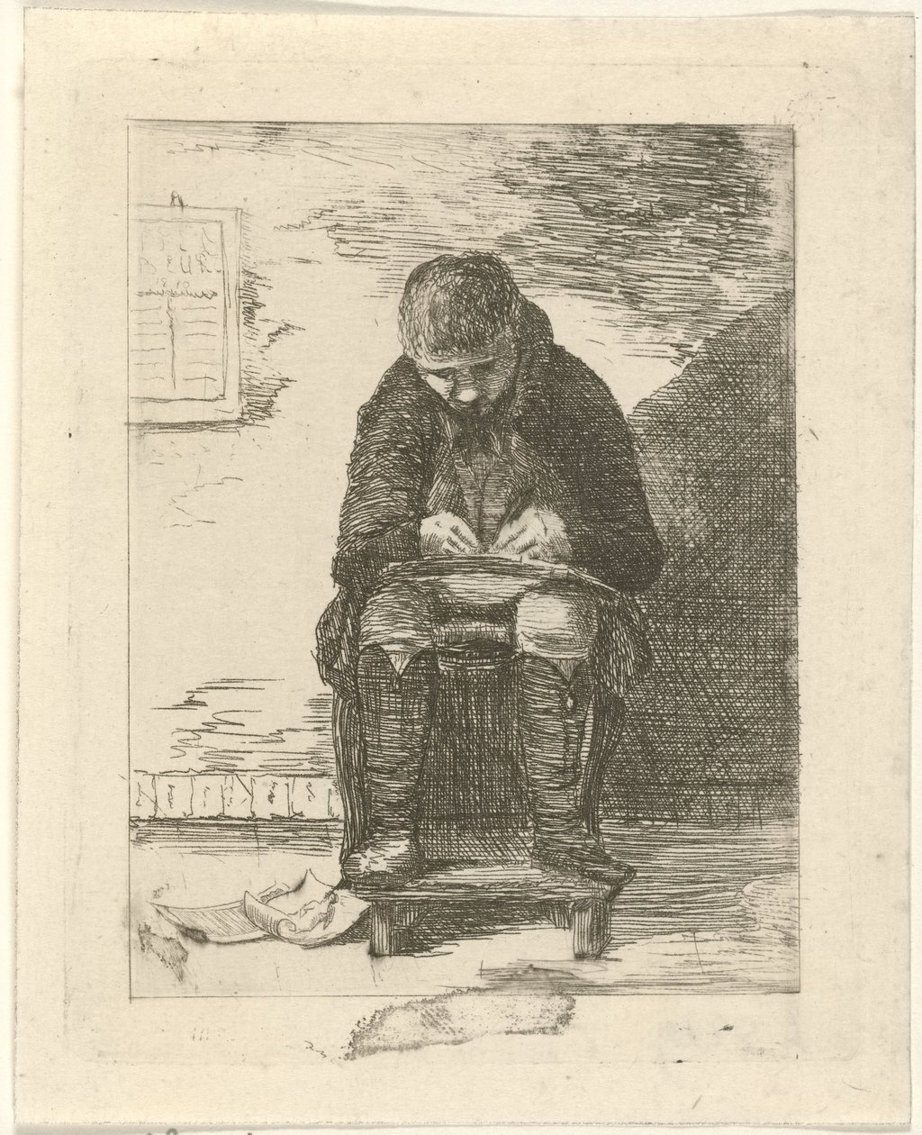 Dessinateur dans un intérieur - Gerrit Lamberts