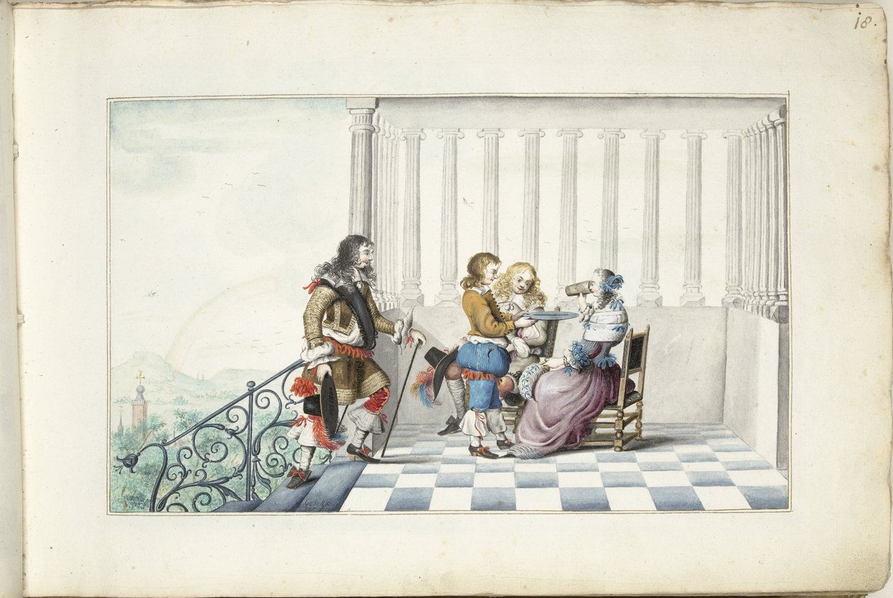 Compagnie sur une terrasse - Gesina ter Borch