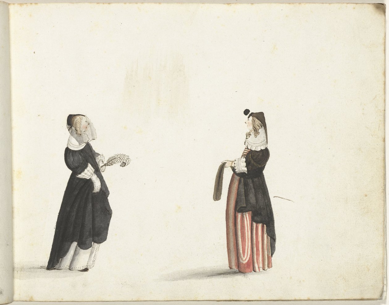 Deux femmes debout de profil - Gesina ter Borch