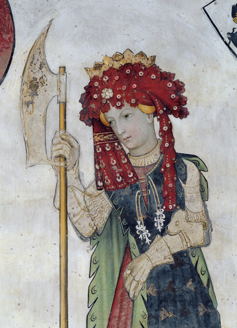 Les Neuf Preux et les Neuf Preuses, détail de Tamari, 1418-30 - Giacomo Jaquerio